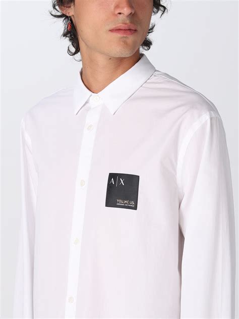 armani white shirt|armani exchange collar shirt.